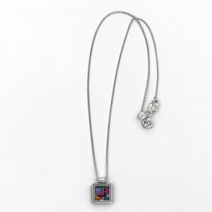 Brighton St Michel Multicolor Square Pendant Necklace Geometric Stones Retired image 4