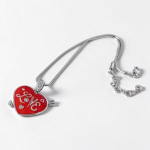 Brighton Love Heart Arrow Reversible Red Enamel Pendant Necklace 16-18 Inch image 5