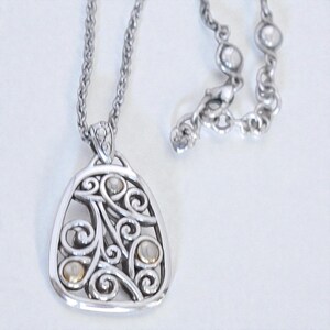Brighton Adara Oval Reversible Pendant Necklace Mixed Metal Two Tone Retired image 4