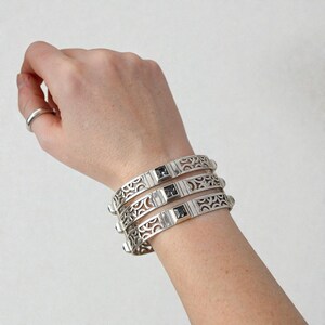 Brighton Bloc Haus Wide Cuff Bangle Bracelet Crystal Architectural 1.5 Inch image 6