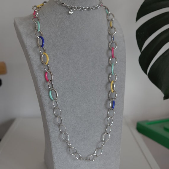 Brighton CARAMBA Long Chain Necklace Colorful Lin… - image 9