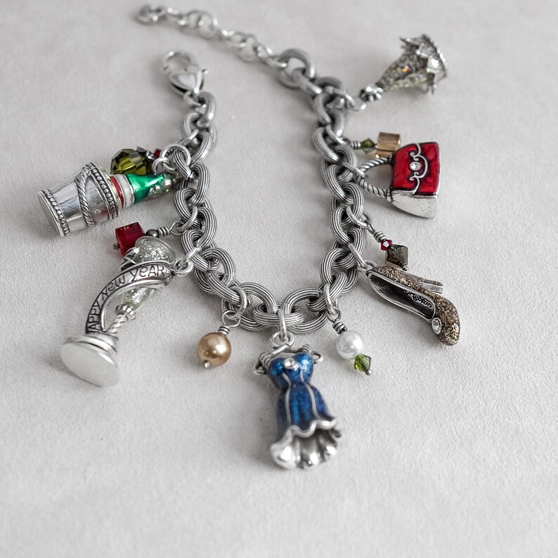 Brighton Celebration J37582 New Years Charm Bracelet Silver Plated Party Retired image 6