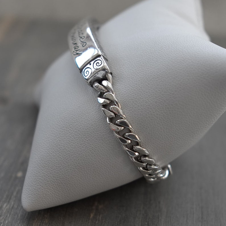 Brighton Embrace the Journey ID Style Bracelet Silver Plated Engraved Retired Etsy