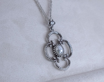 Brighton Bellissima Pendant Necklace Faux Pearls Small Crystals Retired Design