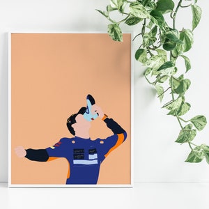 2021 Daniel Ricciardo Monza Formula 1 win with his now infamous &#39;Shoey&#39;. F1 Champion. Minimalist Artform. Digital Print, Motorsport Poster
