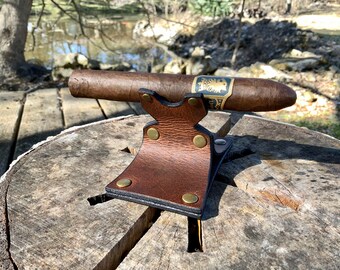 Buffalo Leather Cigar Rest Men/'s Gift Heirloom Quality Cigar Stand Cigar Gift Cigar Rest Cigar Holder