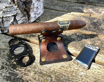 Buffalo Leather Cigar Rest Men/'s Gift Heirloom Quality Cigar Stand Cigar Gift Cigar Rest Cigar Holder