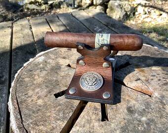 Buffalo Leather Cigar Rest Men/'s Gift Heirloom Quality Cigar Stand Cigar Gift Cigar Rest Cigar Holder
