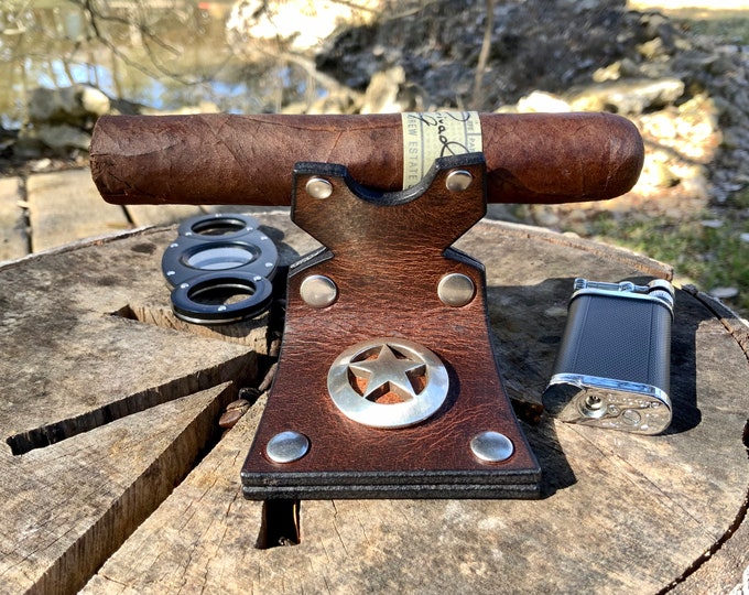 Buffalo Leather Cigar Rest Men/'s Gift Heirloom Quality Cigar Stand Cigar Gift Cigar Rest Cigar Holder