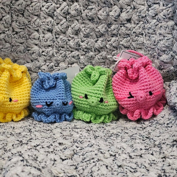 READY TO GO - Octopus Pouches - Handmade Crochet Bags