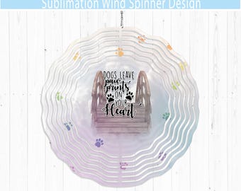 "Hunde Pfotenabdrücke Windspiel Design: Haustier-Gedenkstätte Gartendekoration (PNG & JPEG Digitale Datei)"