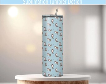 Otter Becher Sublimationsdesign | 20oz Skinny Tumbler (PNG+JPEG)