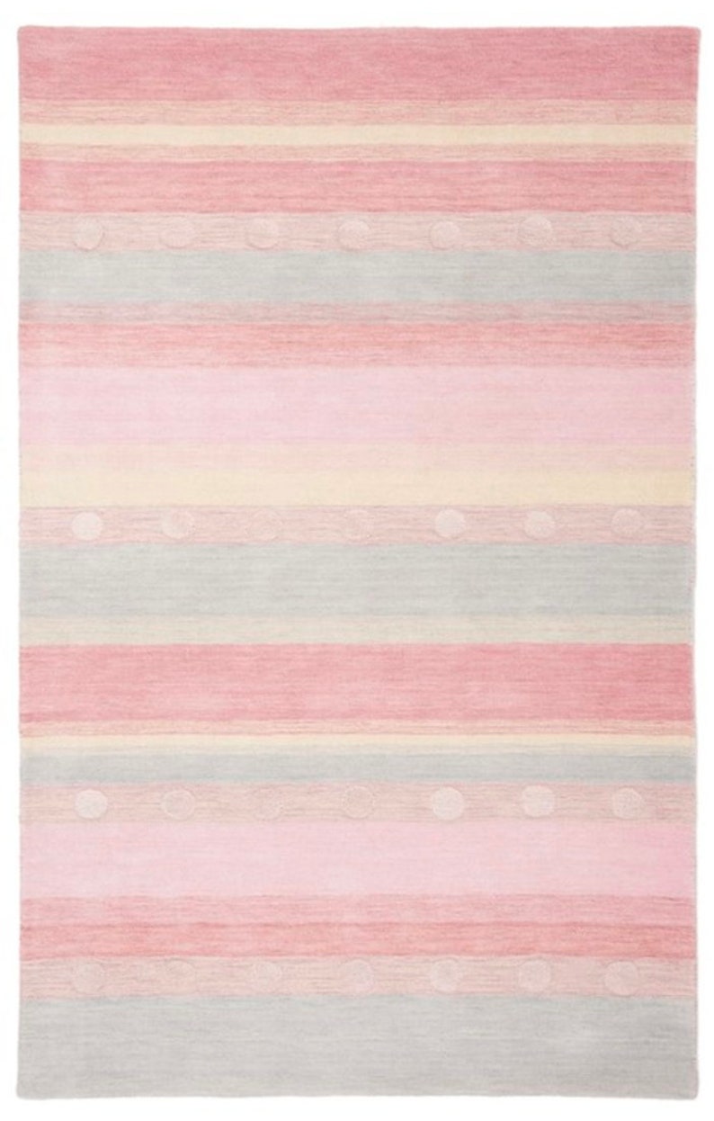 Pink and Light Blue Stripes Rug Etsy