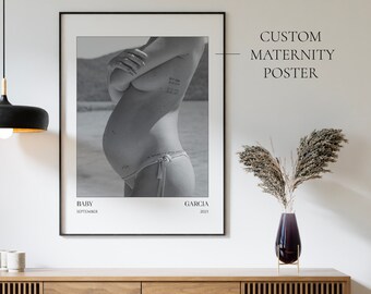 Custom Maternity Photo Poster | Custom Pregnancy Wall Art | Pregnancy Announcement Poster |  Pregnant Mom Art | Baby Shower | Baby Room Art