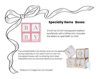 Specialty Boxes for Balloons - Baby, Love