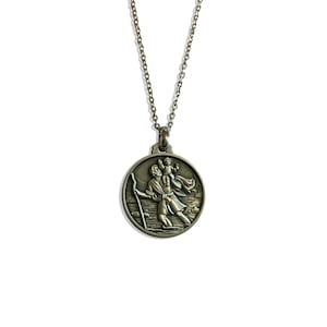 Saint Christopher Medal as seen in the Netflix Series DARK religious necklace coin pendant Patron Saint Travellers protector chain