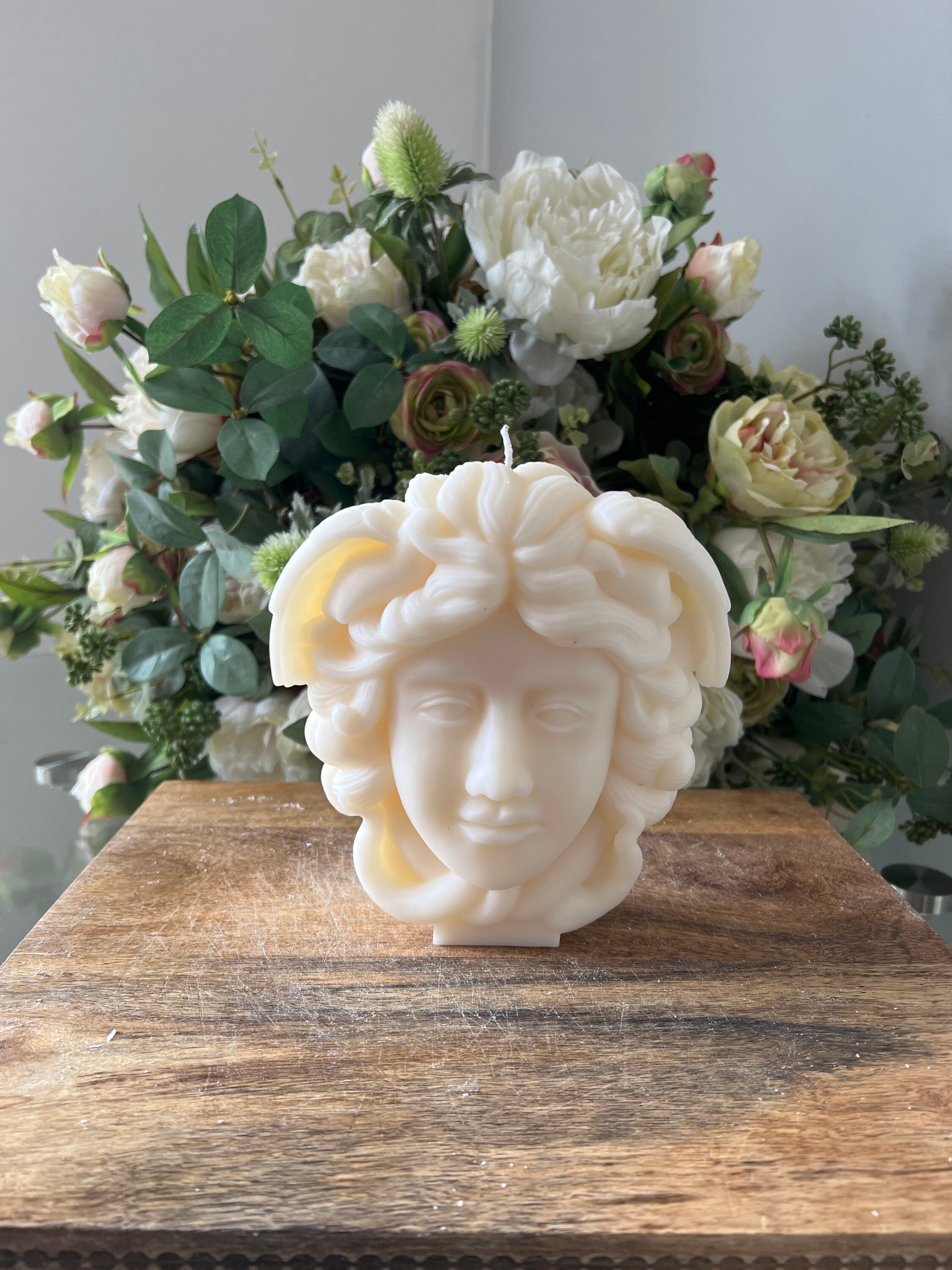 Medusa Candle Greek Sculpture Candle Nordic Candles Medusa Etsy