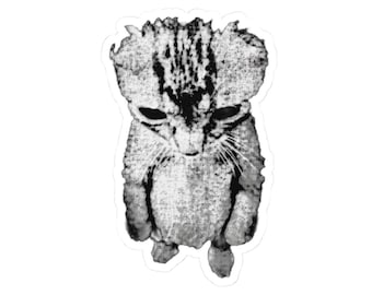 Sad Kitten Meme Standing Cat  sticker | Kiss-Cut Sticker