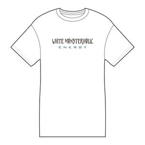 White Monsterholic Energy Drink Parody T-Shirt, Gamer Meme Graphic Tee, Casual Cotton Unisex Tee for Streetwear, Festivals image 1