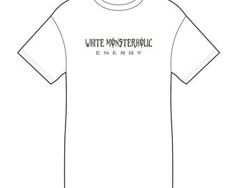 Camiseta blanca con parodia de la bebida energética Monsterholic, camiseta gráfica con meme para gamers, camiseta unisex informal de algodón para streetwear y festivales.
