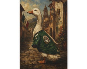 Mexico Merlin  Duck World Cup 2026 Soccer Football   Canva| Wall Art, Animal Painting