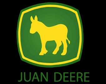 Juan Deere donkey logo Sticker | Kiss-Cut Sticker, green yellow decal