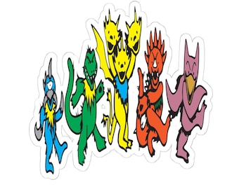 Pegatinas de Godzilla con osos bailarines de Grateful Dead