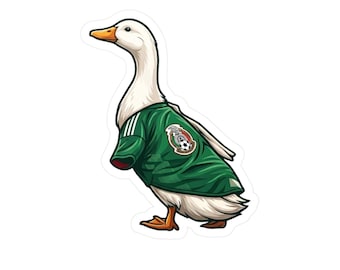 Mexico Merlin  Duck World Cup 2026 Soccer Football  Sticker Kiss-Cut Vinyl Decal Size 3inx4in