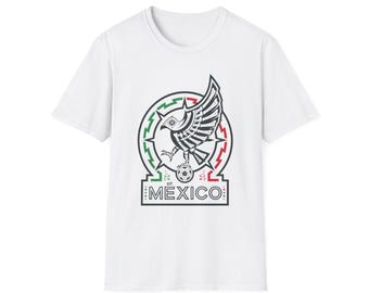 Camiseta de fútbol Águila de México del Día de Muertos, Camiseta gráfica Calavera de Fútbol Hueso, Ropa urbana unisex