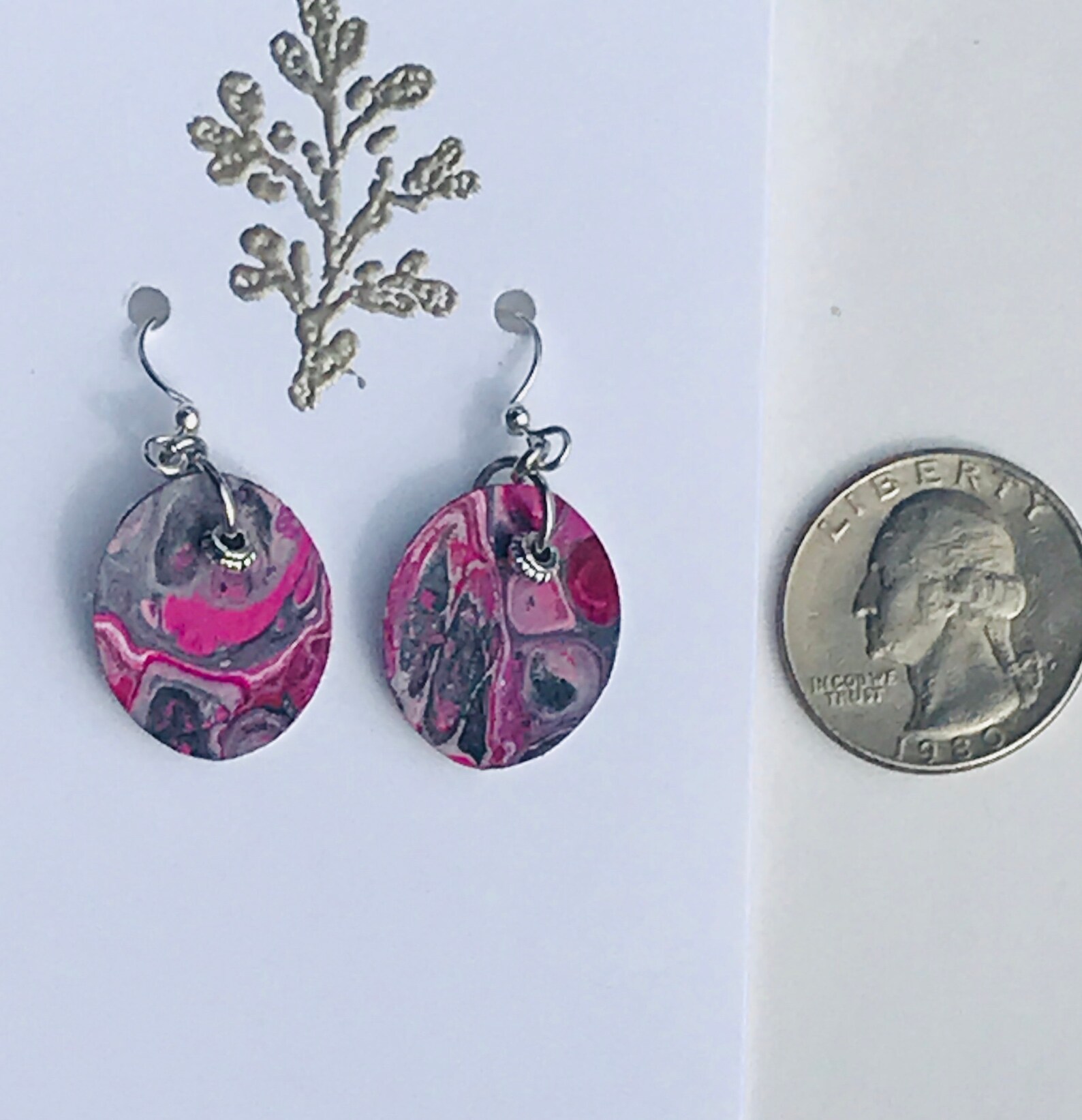 Fluid Art Painted Canvas Earrings Etsy