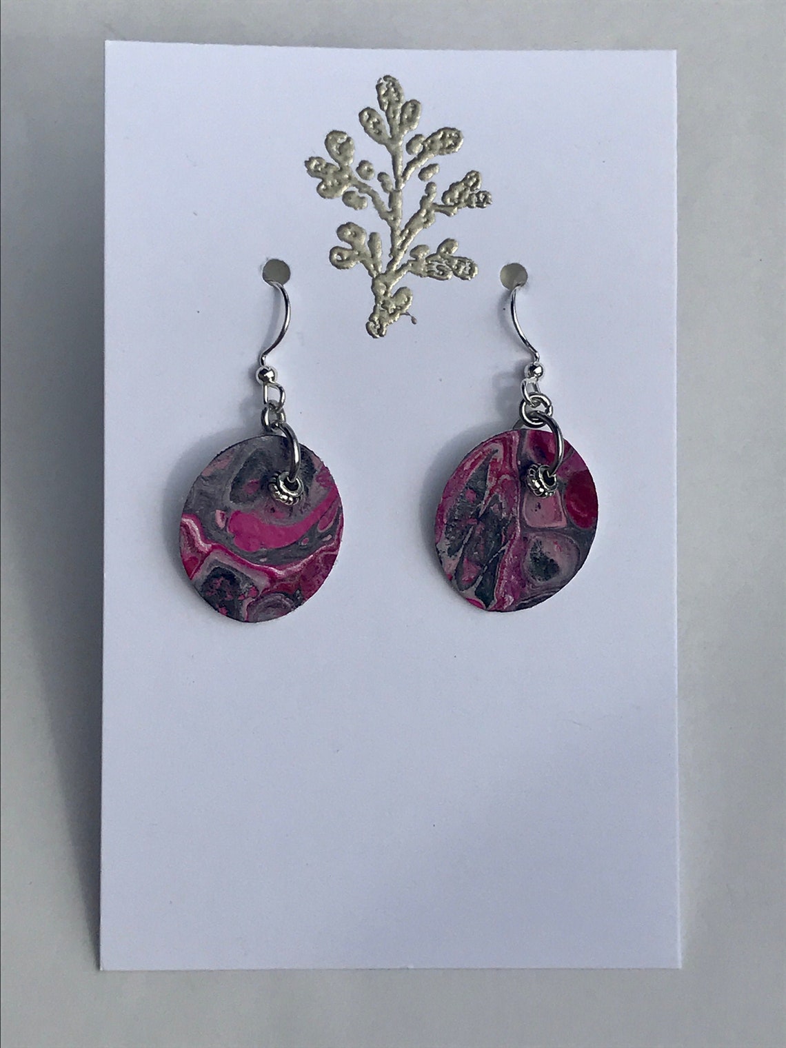 Fluid Art Painted Canvas Earrings Etsy