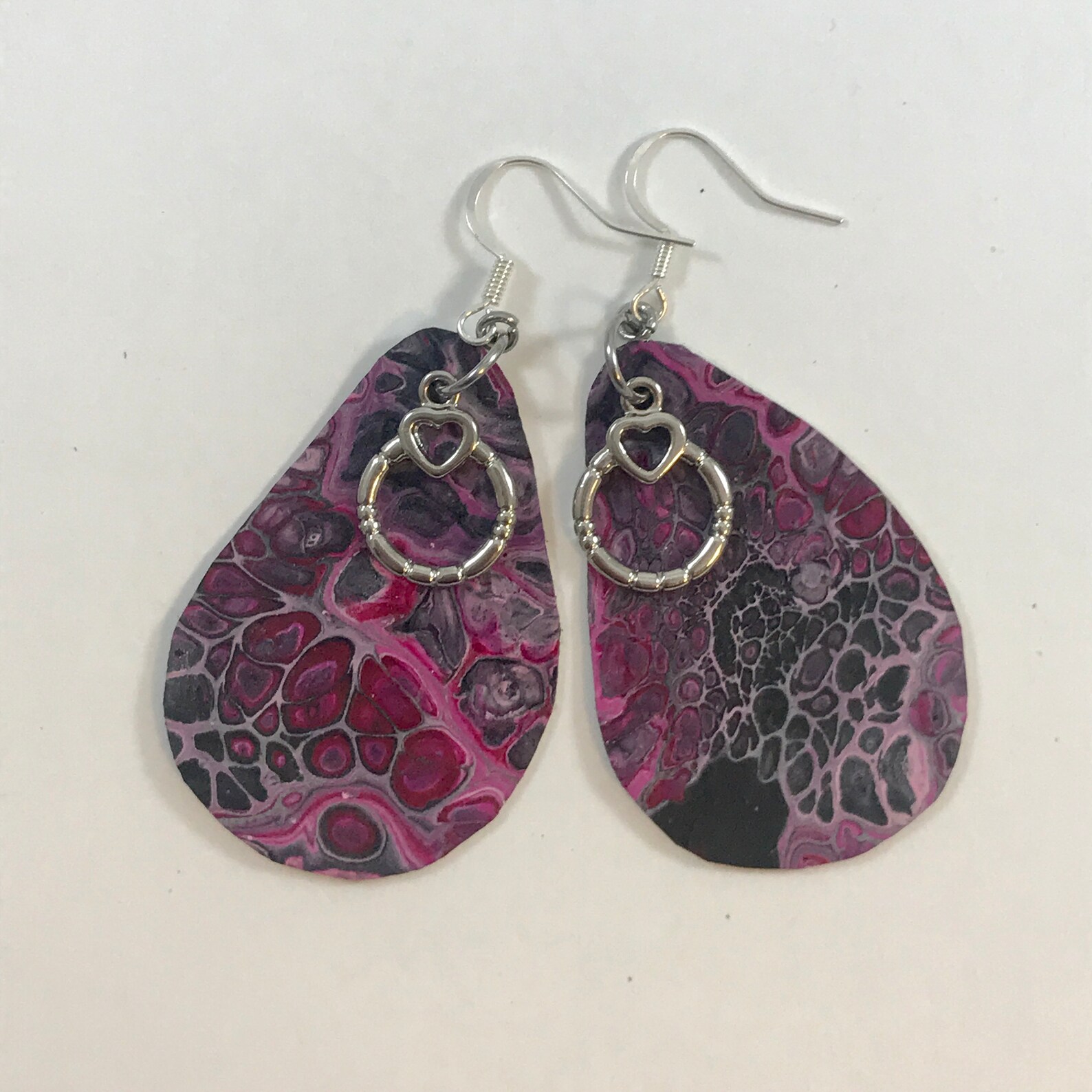 Fluid Art Painted Canvas Earrings Etsy
