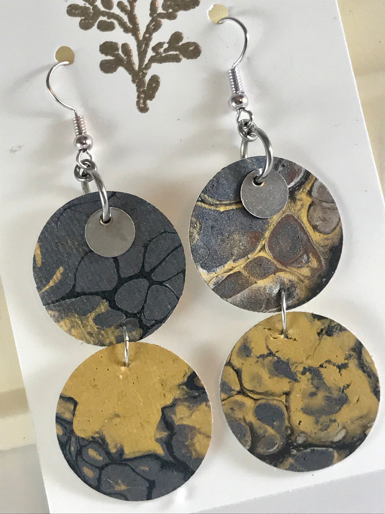 Fluid Art Painted Canvas Earrings Etsy