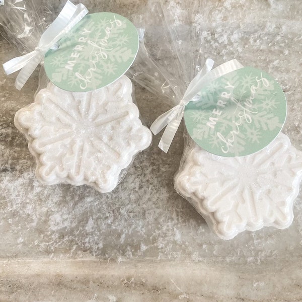 Christmas Bath Bomb Gift, Snowflake Bath Bomb Favors, Stocking Stuffer Bath Bombs, Gift for Kids, Winter Holiday Bath Bomb