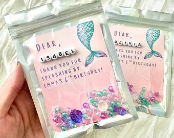 Personalized Mermaid Bracelet Kit Party Favor, DIY Bracelet Making for Kids, Mermaid Birthday Party Favor, Personalized Craft Kit, Ages 6+