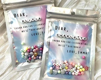 Personalized Bracelet Kit Party Favor, DIY Bracelet Making Kit for Kids, Birthday Party Sleepover Activity, Personalized Craft Kit, Ages 6+