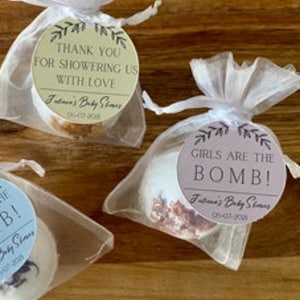 Baby Shower Bath Bomb Favors, Neutral Baby Shower Favors, Girls are the Bomb, Boys are the Bomb, Customizable Baby Shower Favors