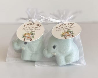 Baby Elephant Bath Bomb Favors, Jungle Safari Themed Baby Shower Favors, Elephant Baby Shower Favors