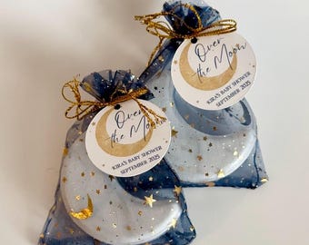 Over the Moon Bath Bomb Favors – Celestial Baby Shower Gifts – Moon Party Favors – Spa Bath Bomb – Custom Tags Available