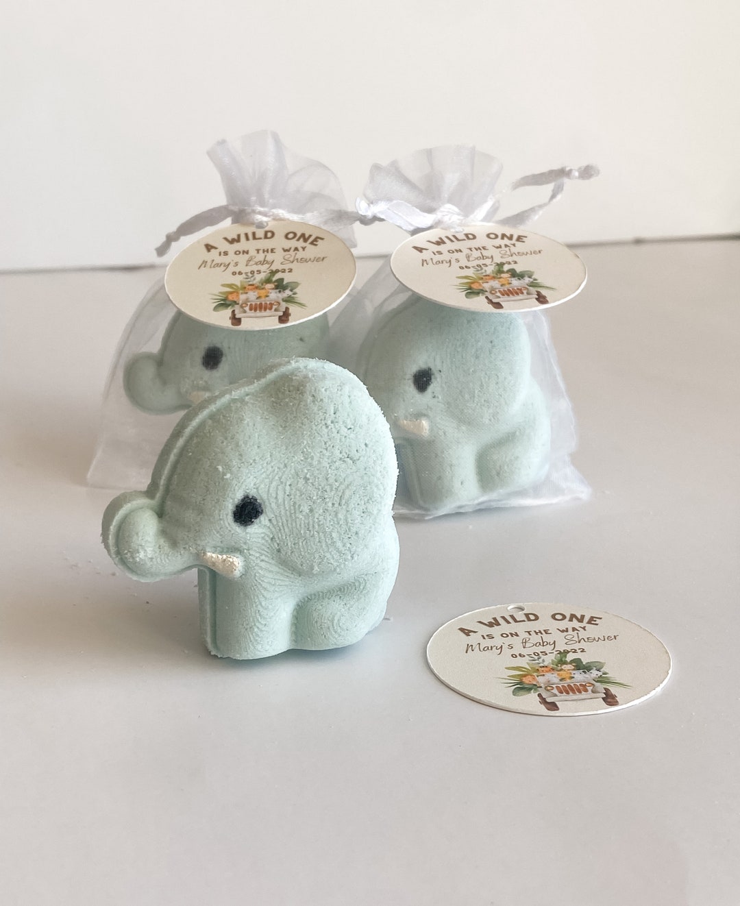 Baby Elephant Bath Bomb Favors, Jungle Safari Themed Baby Shower Favors
