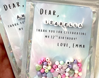 Personalized Bracelet Kit Party Favor, DIY Bracelet Making Kit for Kids, Birthday Party Sleepover Activity, Personalized Craft Kit, Ages 6+