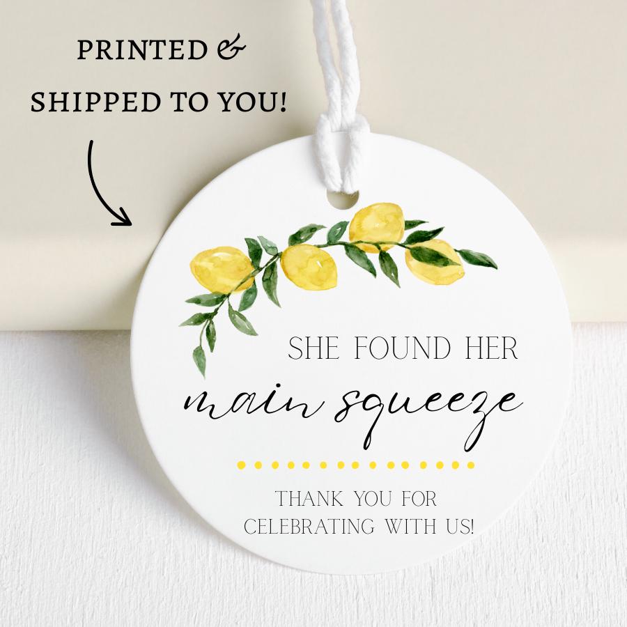 She Found Her Main Squeeze Favor Tags - Lemon Bridal Shower Tags ...