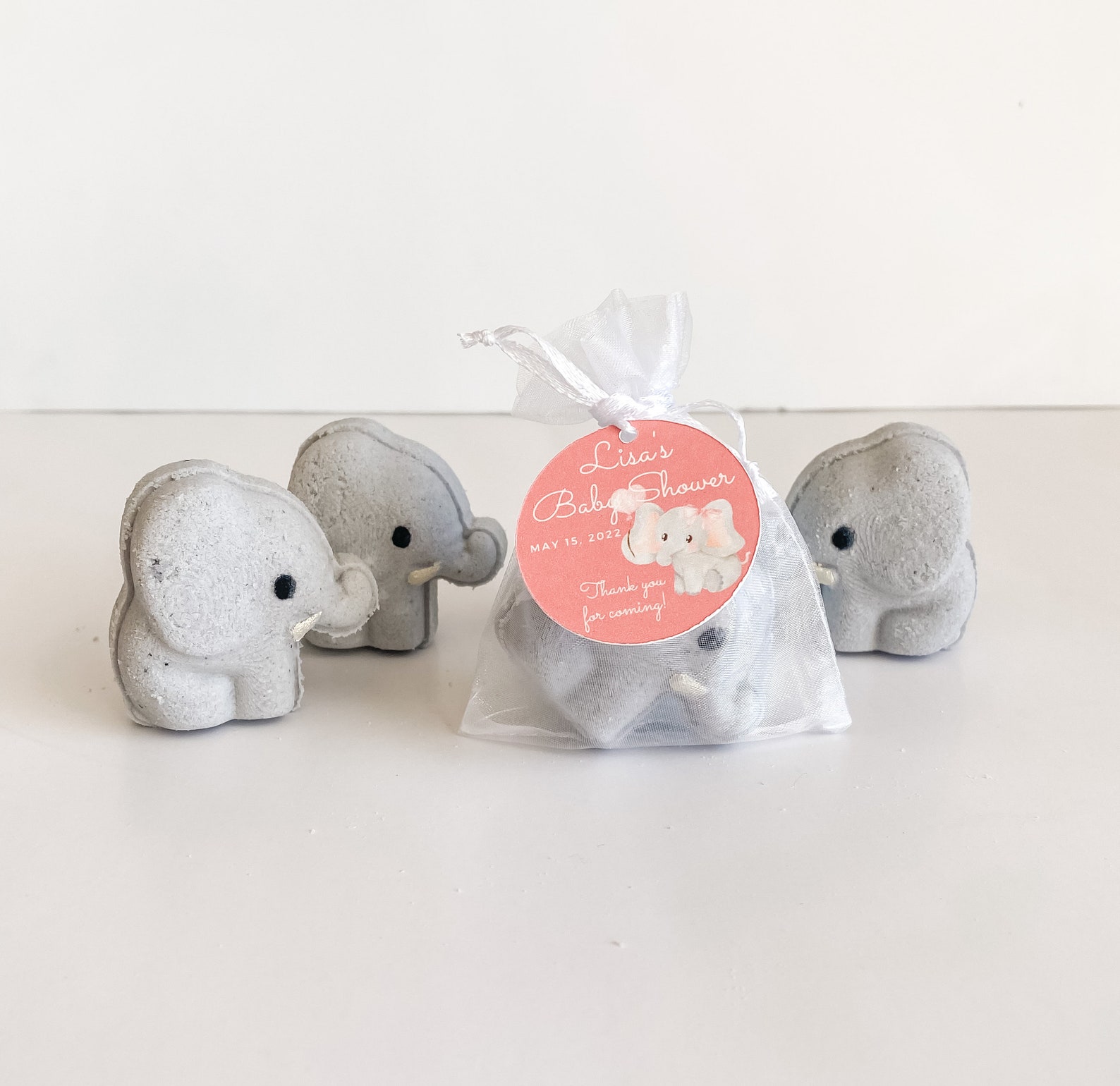 Girl Baby Elephant Bath Bomb Favors Jungle Safari Themed Baby Etsy