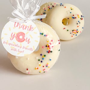 Baby Sprinkle Donut Bath Bomb Favors, Cute Baby Shower Favors, Brunch Favors, Realistic Donut Bath Bombs, Moisturizing Bath Bombs image 5