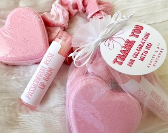 Girly Birthday Party Goodie Bags – Pink Spa Party Favor Bags - Custom Label