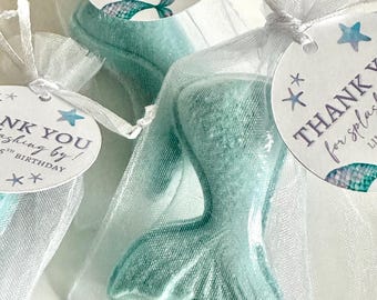 Mermaid Bath Bomb Favors | Under the Sea Party Favors | Mermaid Birthday, Baby Shower, Bridal Shower Bath Bombs