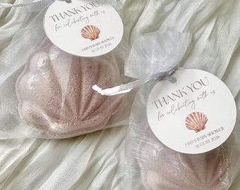 Seashell Bath Bomb Favors | Under the Sea Party Favors | Gender Neutral Baby Shower Seashell Favors | Kids Sea Birthday Favors