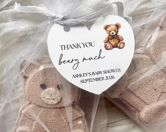 Thank You Beary Much Bath Bomb Baby Shower Favors | Teddy Bear Themed Shower Favors