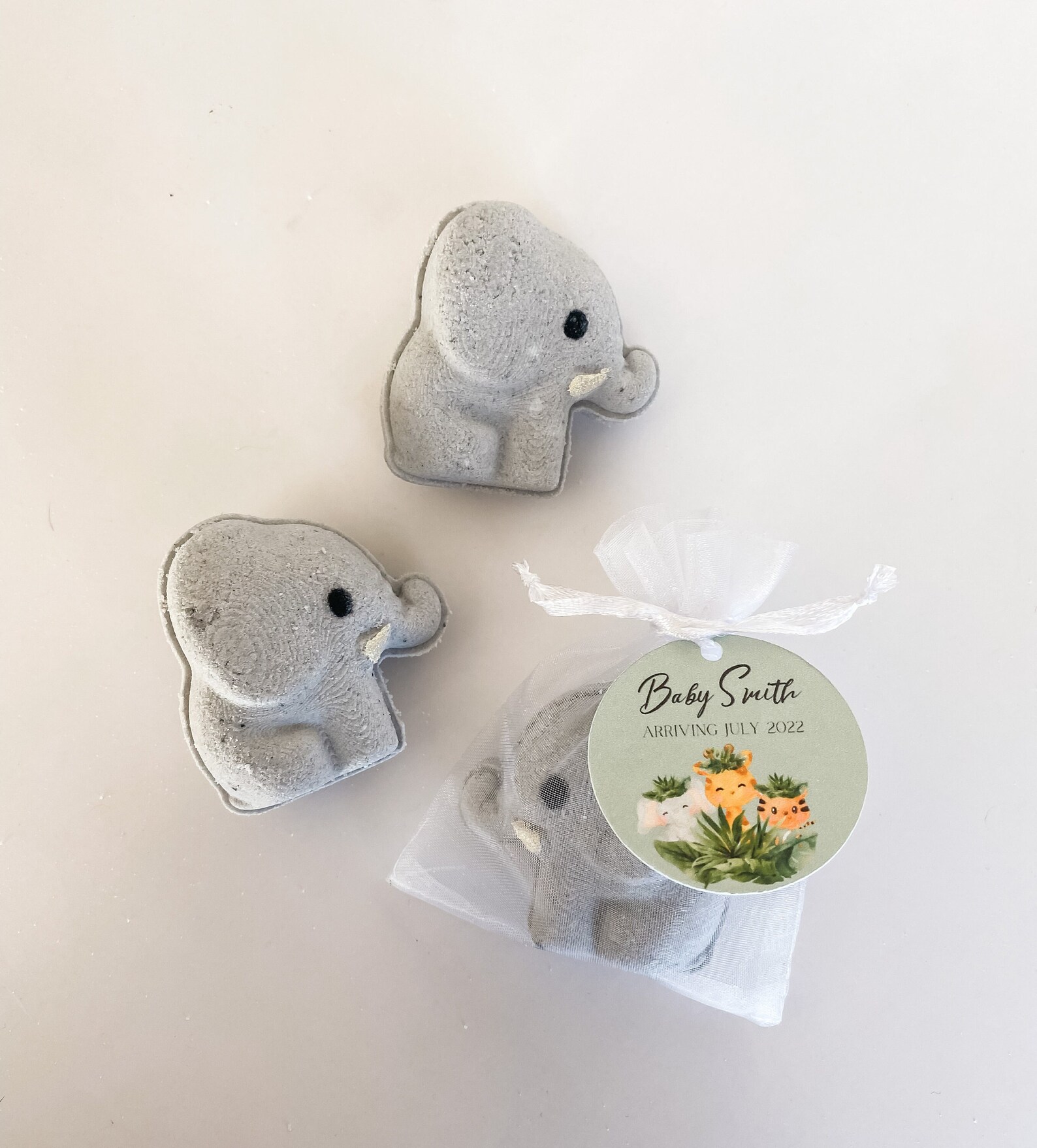Baby Elephant Bath Bomb Favors Jungle Safari Themed Baby Etsy