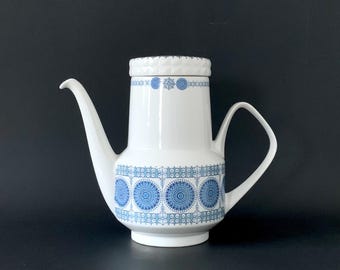 Vintage The Castilian Collection Genuine Ironstone Spain Pontesa Granada Blue Tea Pot and Lid
